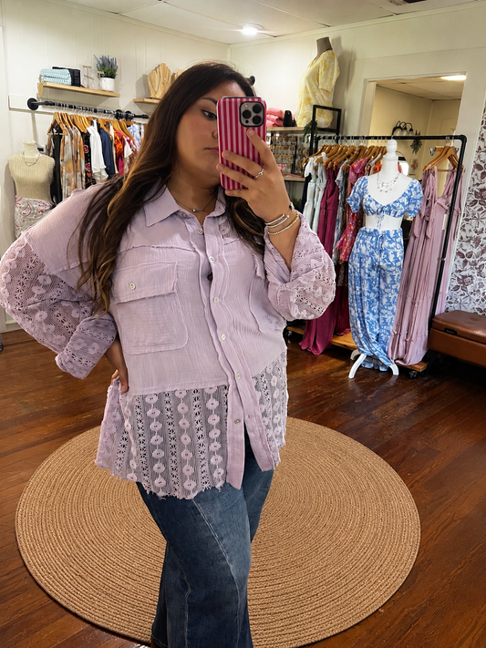 Purple Patchwork Shacket
