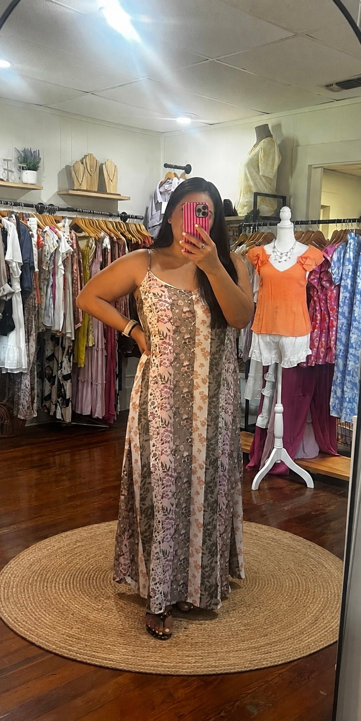 Autum Patchwork Maxi Dress